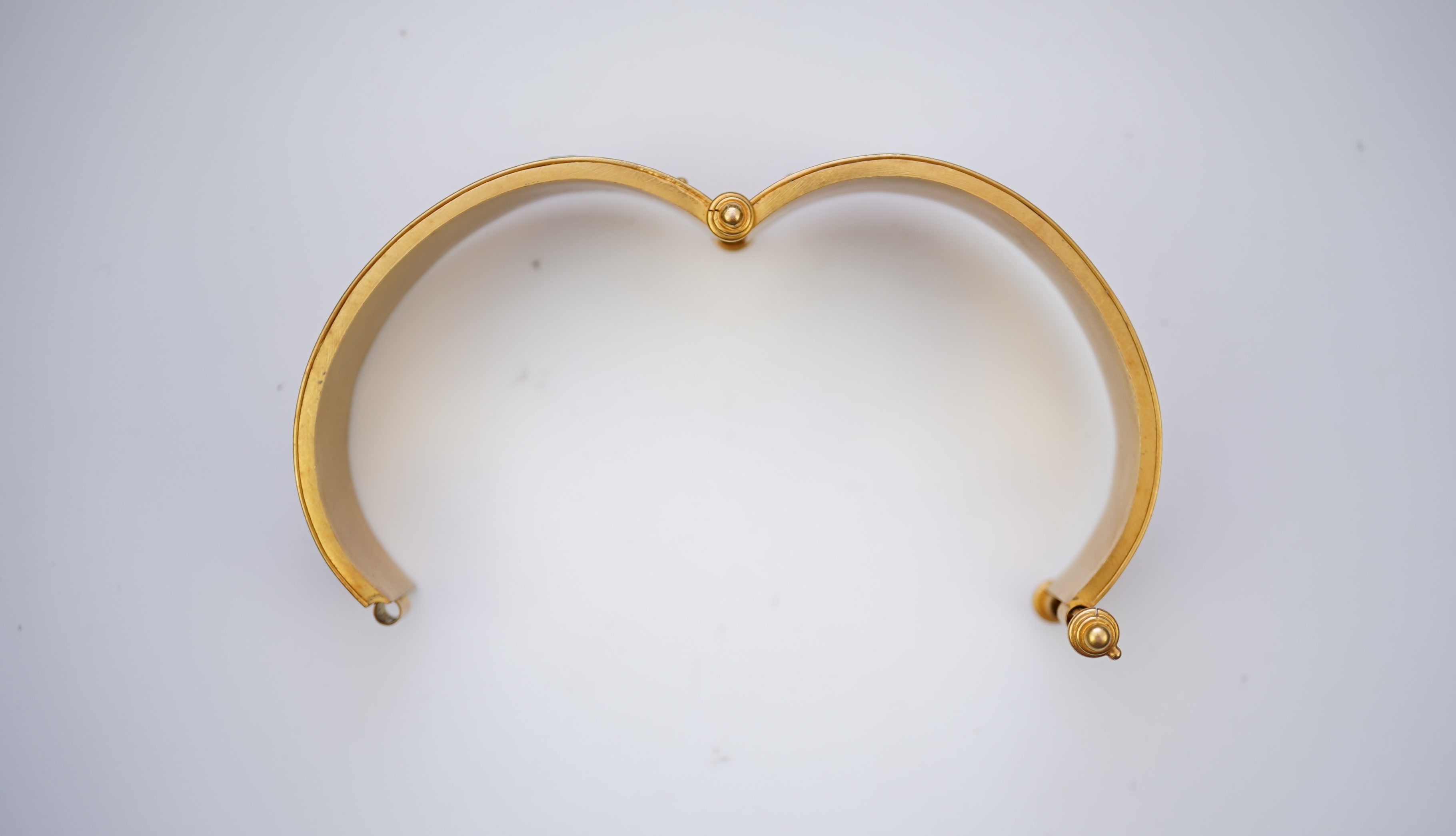 An attractive gold and micromosaic cuff bracelet, second half 19th century
